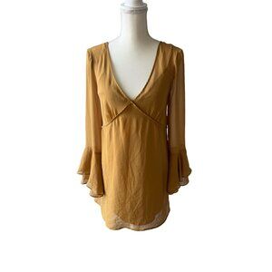 BCBGENERATION Camel Tan Peasant Dress Size XXS NEW